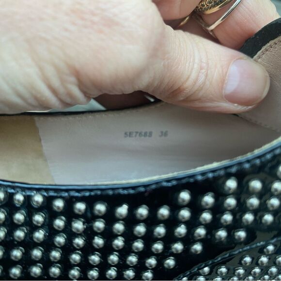 Miu Miu Patent Leather Studded Accents Oxfords Size: 6 | US6, 1T36 - Picture 9 of 11